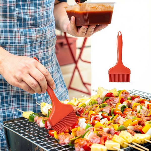 CANIPHA Silicone Basting Brush Red Dishwasher Safe Grilling-4