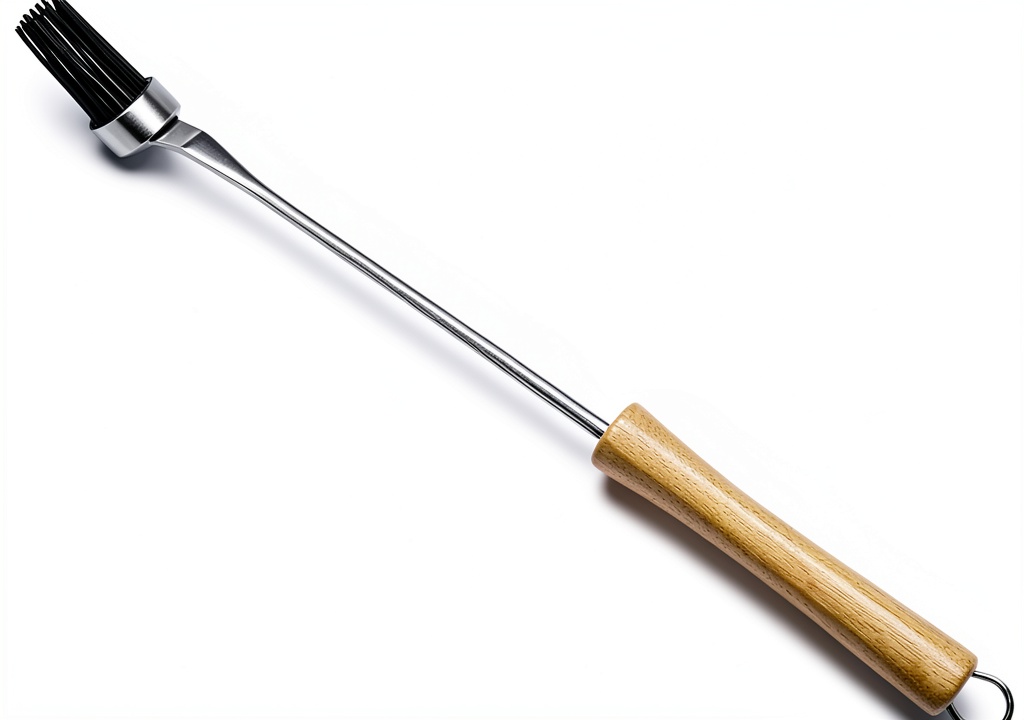 BBQ-Aid Basting Brush with silicone bristles and wood handle