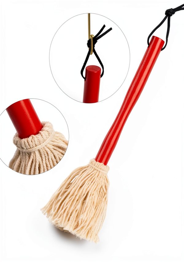 Hedume BBQ Grill Basting Mop 12in Red Cotton Wood-1