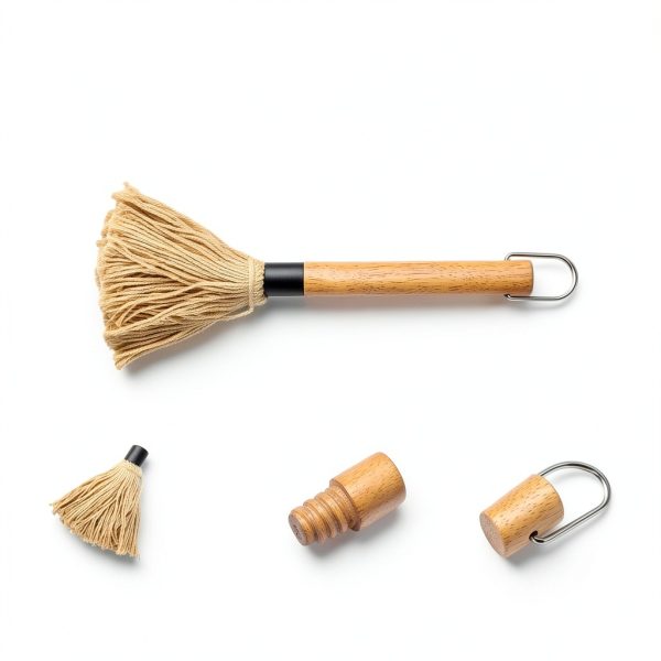 WHTCHSU Cotton Grill Basting Brush with Wood Handle – Brown, Extra-3