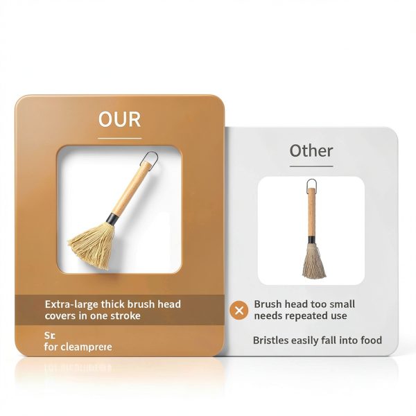 WHTCHSU Cotton Grill Basting Brush with Wood Handle – Brown, Extra-2