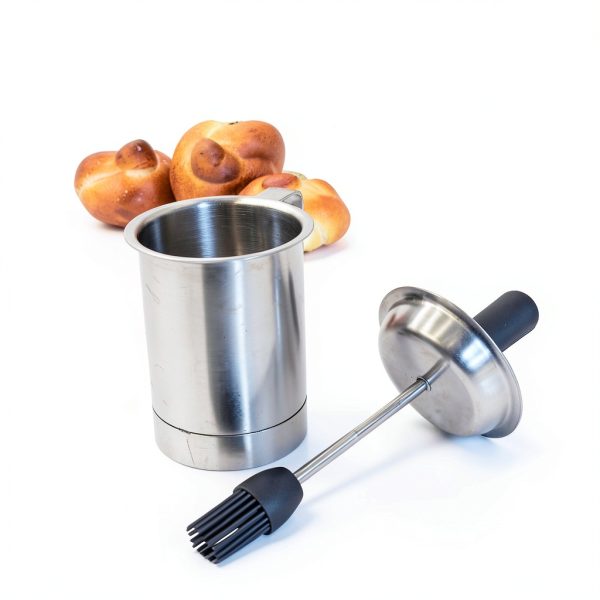 Bellemain Steel Grill Basting Brush with 16oz Sauce Pot Black-5
