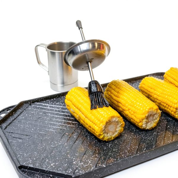 Bellemain Steel Grill Basting Brush with 16oz Sauce Pot Black-3