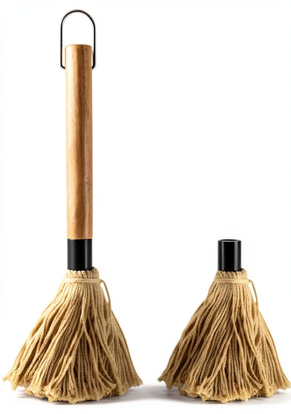 WHTCHSU Cotton Grill Basting Brush with Wood Handle – Brown, Extra-0