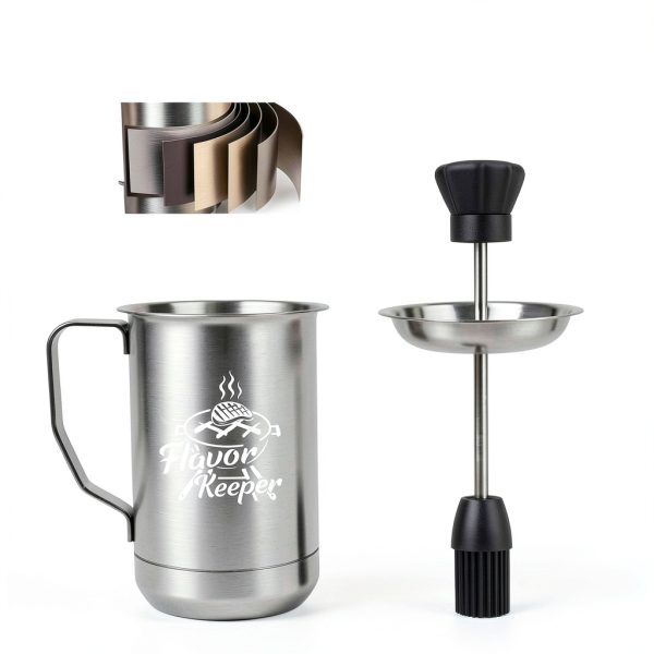 Dusor Stainless Steel Grill Basting Brush & Cup-5