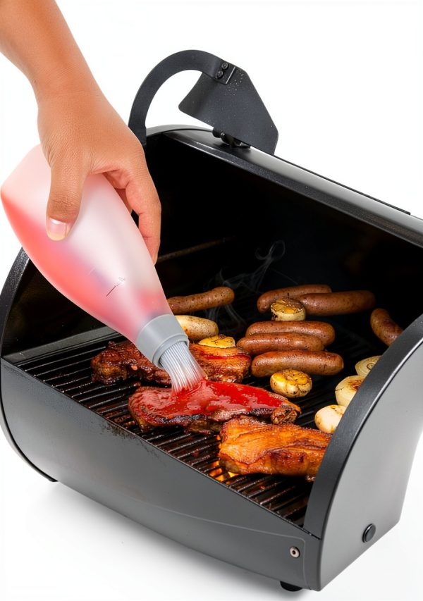 SOOFUN BBQ Basting Brush with Bottle – Black Silicone, 19oz,-4