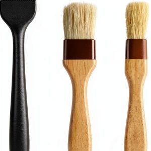 Qoaimu Boar Hair Grill Basting Brushes Brown-0