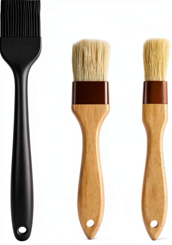 Qoaimu Boar Hair Grill Basting Brushes Brown-0