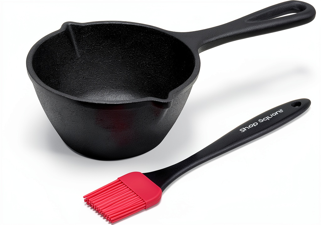 Real-life usage of Cast Iron BBQ Basting Set on a backyard grill