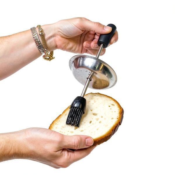 Bellemain Steel Grill Basting Brush with 16oz Sauce Pot Black-6