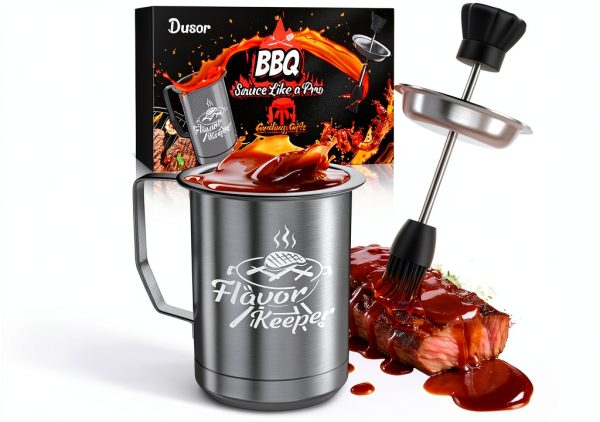 Dusor Stainless Steel Grill Basting Brush & Cup-0