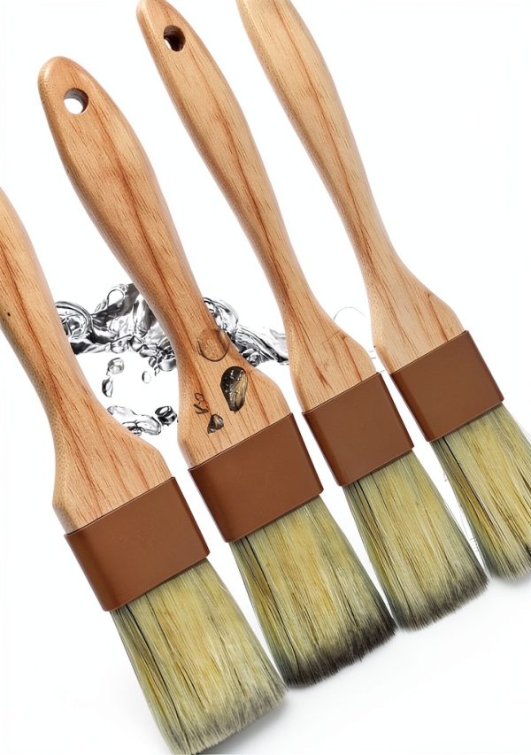 NXRACSH Boar Bristle Pastry Brush 1" & 1.5" Dual Size Wood Handle –-2
