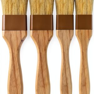 NXRACSH Boar Bristle Pastry Brush 1" & 1.5" Dual Size Wood Handle –-0