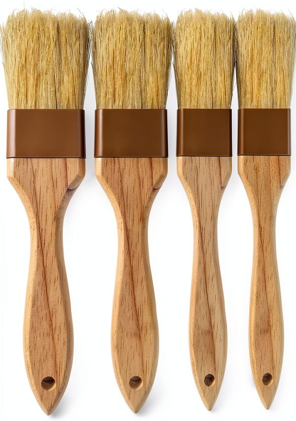 NXRACSH Boar Bristle Pastry Brush 1" & 1.5" Dual Size Wood Handle –-0