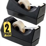 1InTheOffice Tape Dispenser 2 Pack Non‑Slip Base, 1" Core, Easy Load –-0