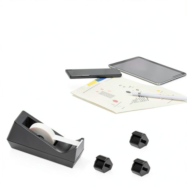 12pcs Tape Dispenser Core, Plastic Tape Dispenser Wheel Holder Insert Tape Dispenser Roll Tape Dispenser Roller Parts Replacement Accessories for School Office Home Supplies (Black)-4