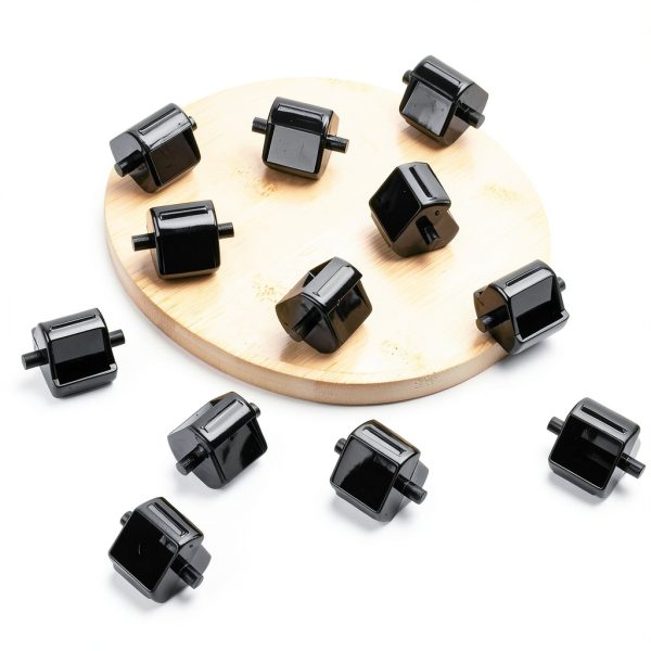 12pcs Tape Dispenser Core, Plastic Tape Dispenser Wheel Holder Insert Tape Dispenser Roll Tape Dispenser Roller Parts Replacement Accessories for School Office Home Supplies (Black)-2