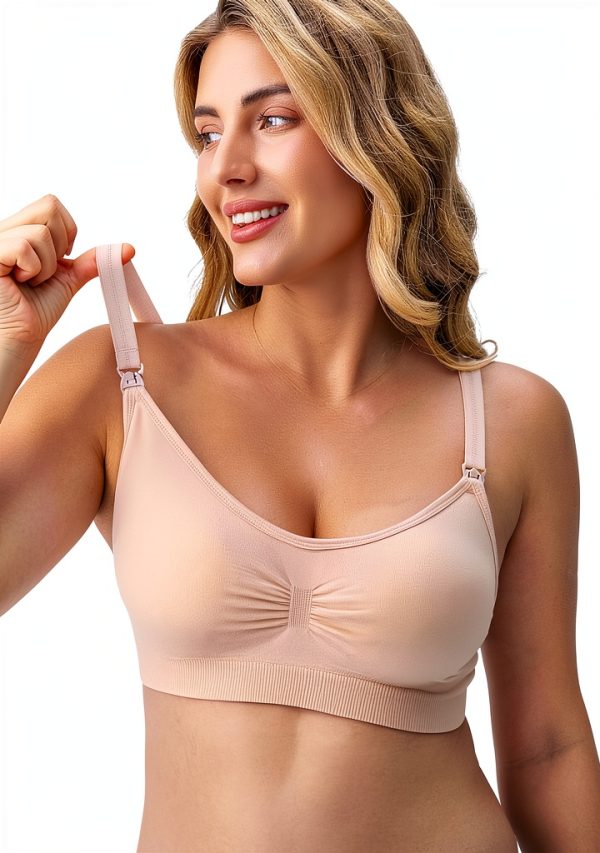 Angelhood Nursing Bra 5 Pack Womens Maternity Breastfeeding Seamless Wireless Sleep Bra with Extenders-2