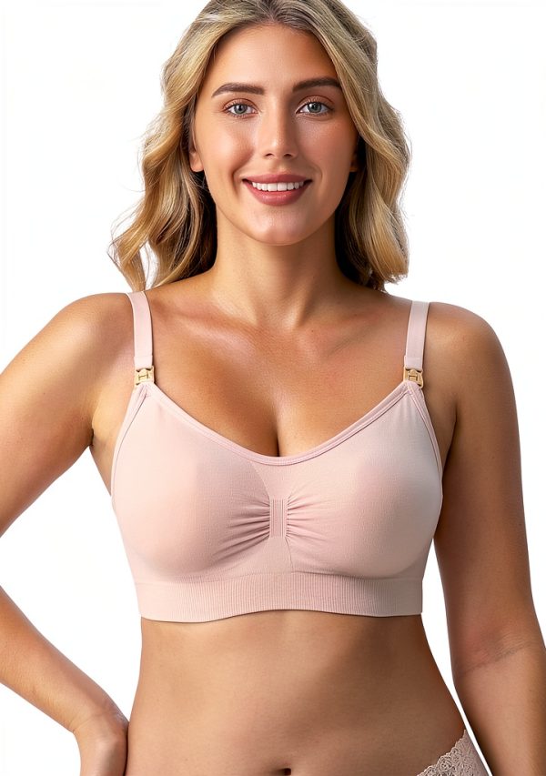 Angelhood Nursing Bra 5 Pack Womens Maternity Breastfeeding Seamless Wireless Sleep Bra with Extenders-1