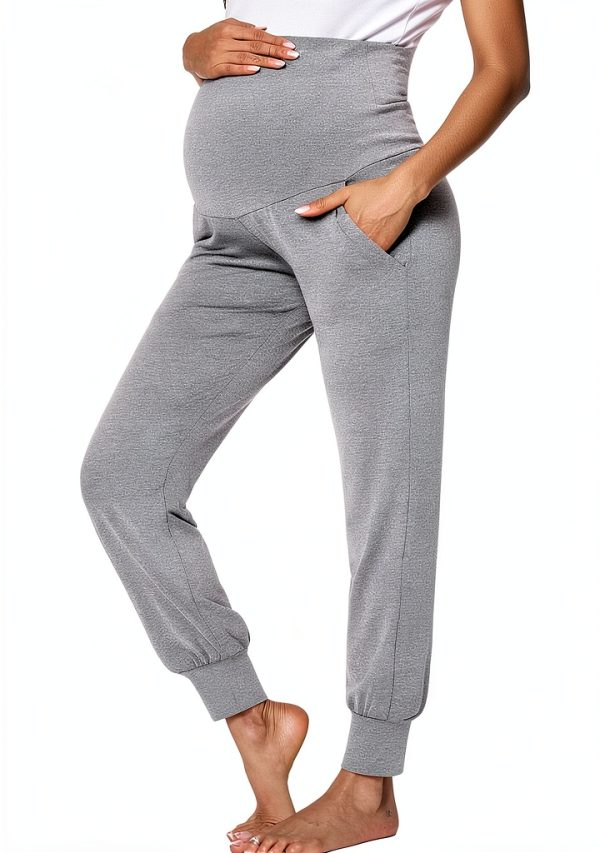 fitglam Women's Maternity Pants Over Belly Lounge Pajamas Clothes Pregnancy Must Haves Joggers with Pockets-0