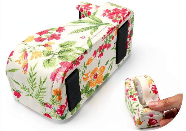 VIBRANZ-LAB Cute Tape Dispenser Desk Cute Home Office Desk Supplies Fun Desk Accessories Floral Tape Dispenser Cute Office Supplies for Women Desk Weighted Non-Skid Non-Slip Base Tape Dispensers-4