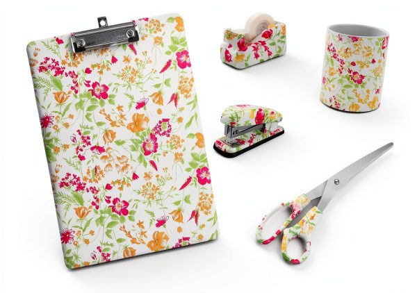 VIBRANZ-LAB Cute Tape Dispenser Desk Cute Home Office Desk Supplies Fun Desk Accessories Floral Tape Dispenser Cute Office Supplies for Women Desk Weighted Non-Skid Non-Slip Base Tape Dispensers-8