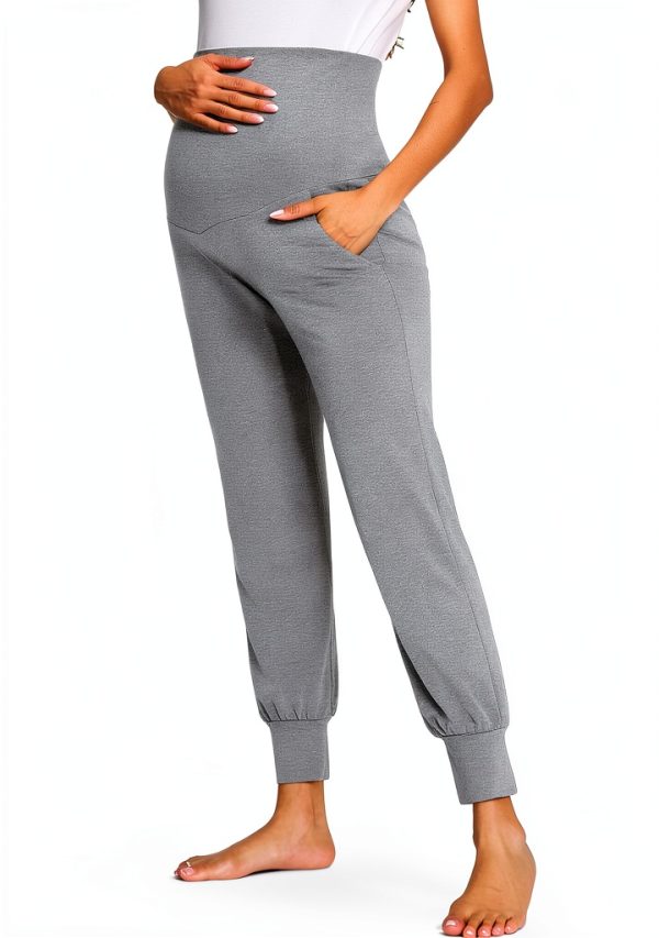 fitglam Women's Maternity Pants Over Belly Lounge Pajamas Clothes Pregnancy Must Haves Joggers with Pockets-1