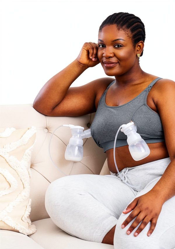 Momcozy Pumping Bra Nursing Bra for Spectra Medela Black XL-1