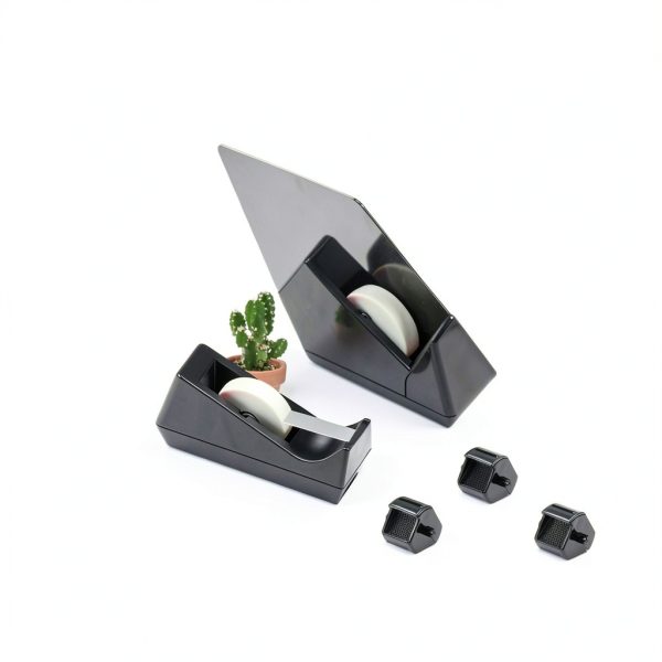 12pcs Tape Dispenser Core, Plastic Tape Dispenser Wheel Holder Insert Tape Dispenser Roll Tape Dispenser Roller Parts Replacement Accessories for School Office Home Supplies (Black)-3