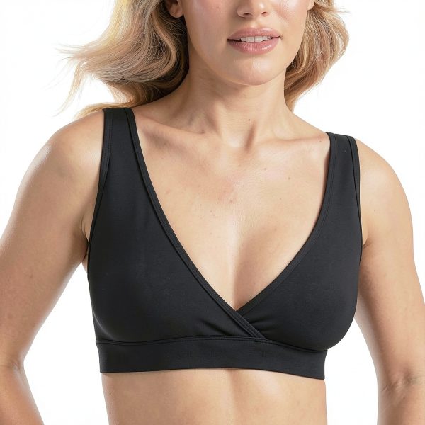CRZ YOGA Butterluxe Maternity V Neck Nursing Bra Wireless Bralette-0